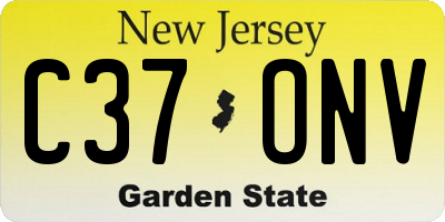 NJ license plate C37ONV