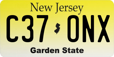 NJ license plate C37ONX