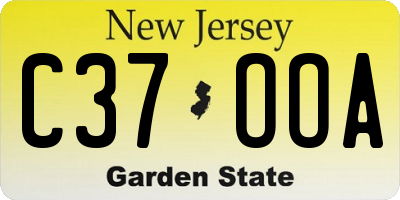 NJ license plate C37OOA