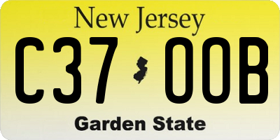 NJ license plate C37OOB