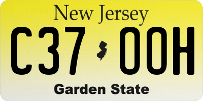 NJ license plate C37OOH
