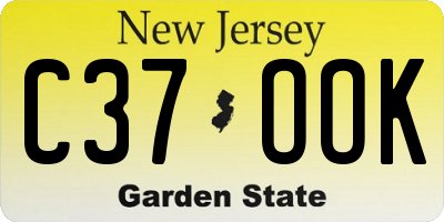 NJ license plate C37OOK