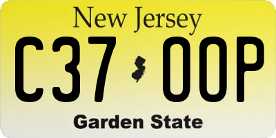 NJ license plate C37OOP