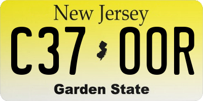 NJ license plate C37OOR