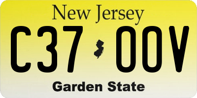 NJ license plate C37OOV