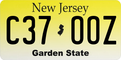 NJ license plate C37OOZ