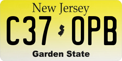 NJ license plate C37OPB