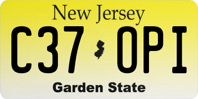 NJ license plate C37OPI