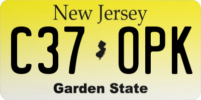 NJ license plate C37OPK