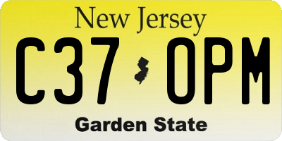 NJ license plate C37OPM
