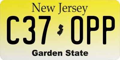 NJ license plate C37OPP