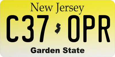 NJ license plate C37OPR