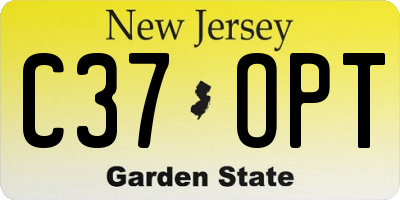 NJ license plate C37OPT