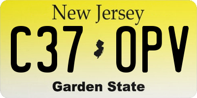 NJ license plate C37OPV
