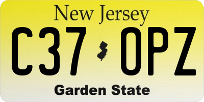 NJ license plate C37OPZ
