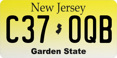 NJ license plate C37OQB