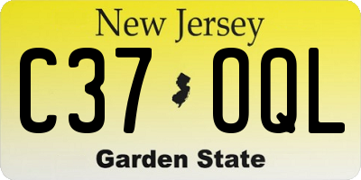 NJ license plate C37OQL