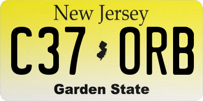 NJ license plate C37ORB
