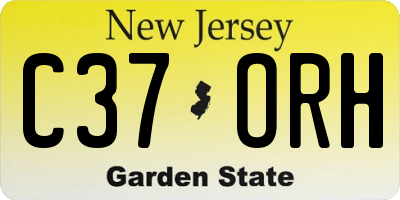 NJ license plate C37ORH