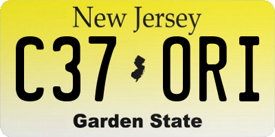 NJ license plate C37ORI