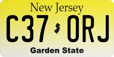 NJ license plate C37ORJ