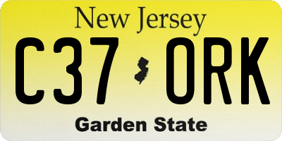 NJ license plate C37ORK