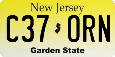 NJ license plate C37ORN