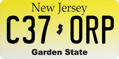 NJ license plate C37ORP