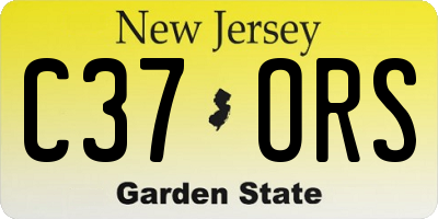 NJ license plate C37ORS