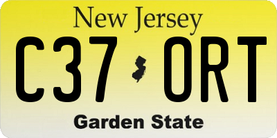 NJ license plate C37ORT
