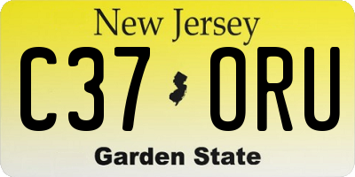 NJ license plate C37ORU