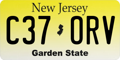 NJ license plate C37ORV