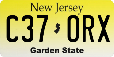 NJ license plate C37ORX