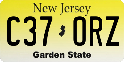 NJ license plate C37ORZ