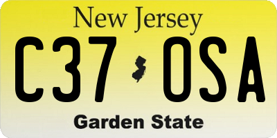 NJ license plate C37OSA
