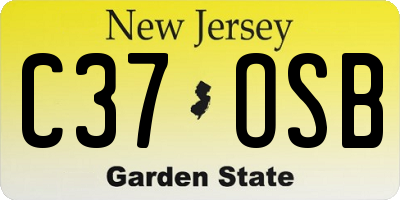 NJ license plate C37OSB