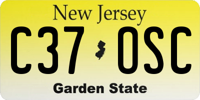 NJ license plate C37OSC