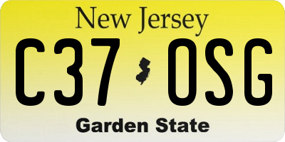 NJ license plate C37OSG