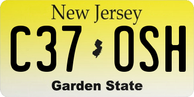 NJ license plate C37OSH
