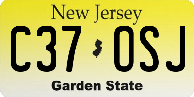 NJ license plate C37OSJ