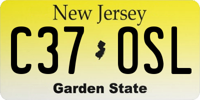NJ license plate C37OSL