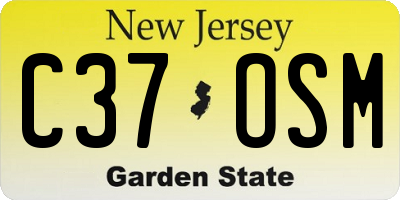 NJ license plate C37OSM