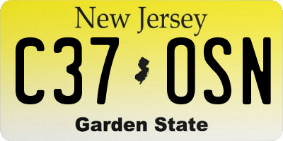 NJ license plate C37OSN