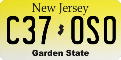 NJ license plate C37OSO