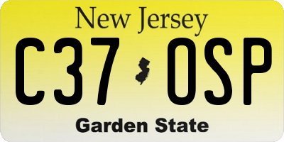 NJ license plate C37OSP