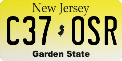 NJ license plate C37OSR