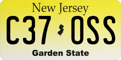NJ license plate C37OSS