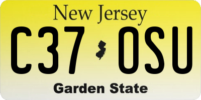 NJ license plate C37OSU