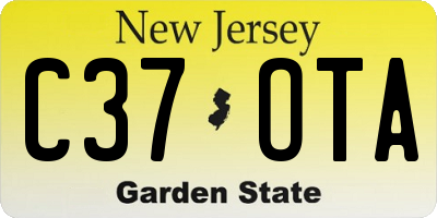 NJ license plate C37OTA