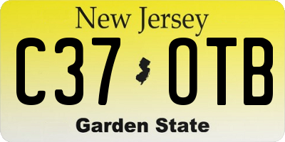 NJ license plate C37OTB